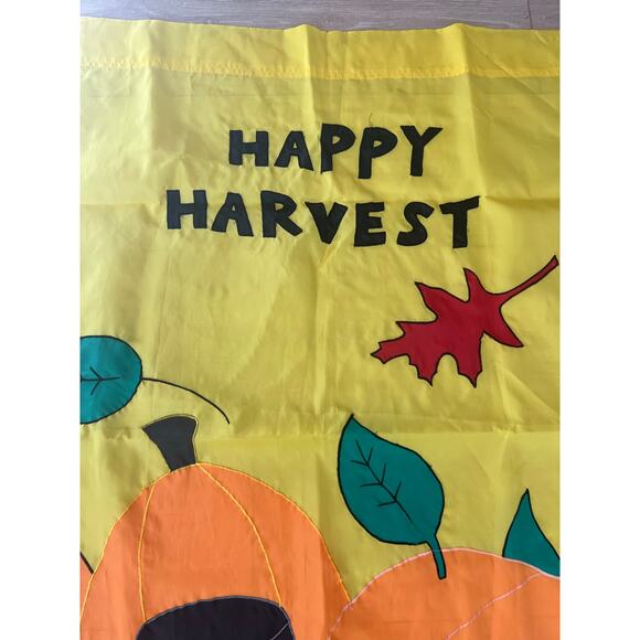 Vintage Outdoor Porch Flag Thanksgiving Pilgrim Hat Happy Harvest Autumn JL - Picture 2 of 9